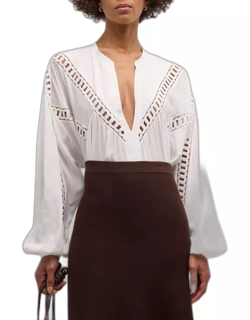 Brent Embroidered Long-Sleeve Top