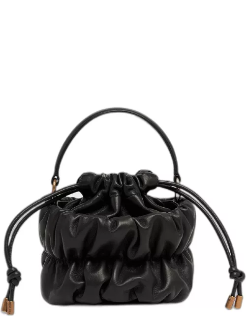 Cloud Ruched Leather Bucket Bag