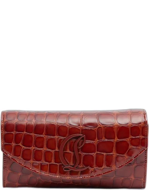 Loubi54 Wallet on Chain in Alligator Embossed Leather