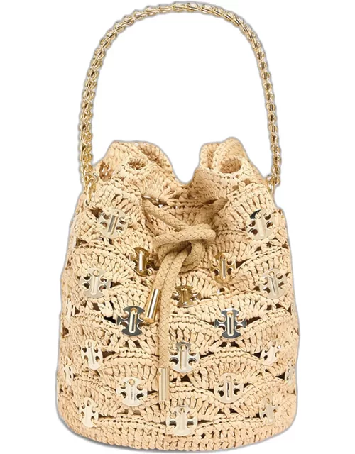 Sac a Main Disc-Link Raffia Bucket Bag