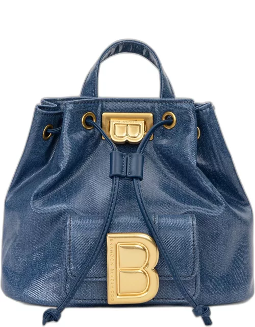 Midori Patent Denim Leather Backpack