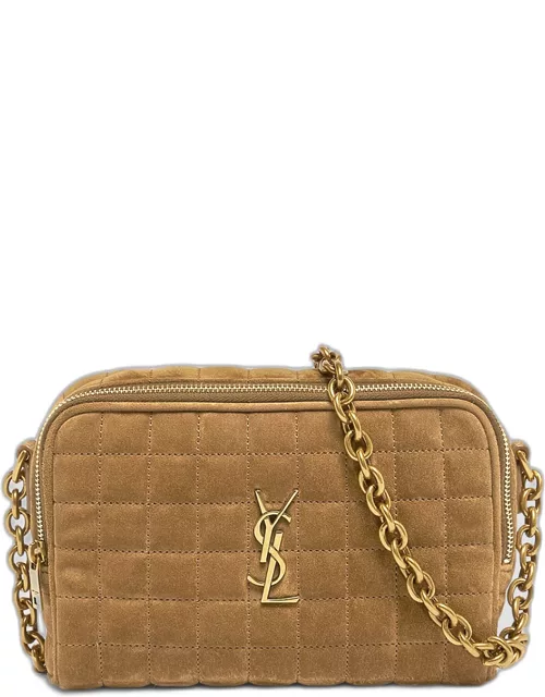 Mini YSL Camera Crossbody Bag in Quilted Suede