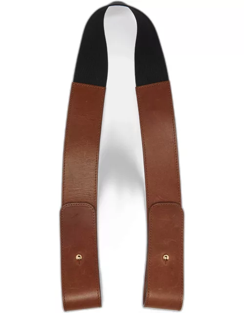 Chloe Brown Leather and Elastic Band Waist Belt