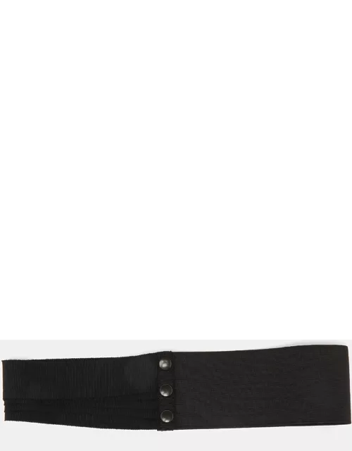 Lanvin Black Elastic and Fabric Snap Waist Belt