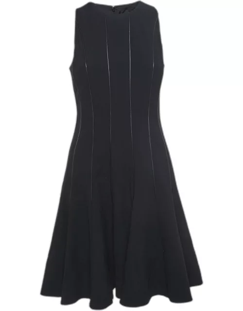 Ralph Lauren Black Wool Contrast Trim Mini Dress
