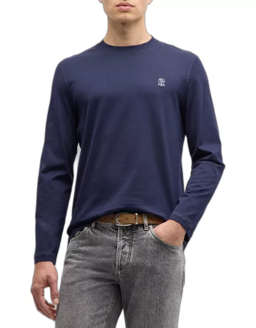 Men's Long-Sleeve Logo Crewneck T-Shirt