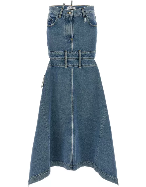 The Attico Denim Midi Skirt