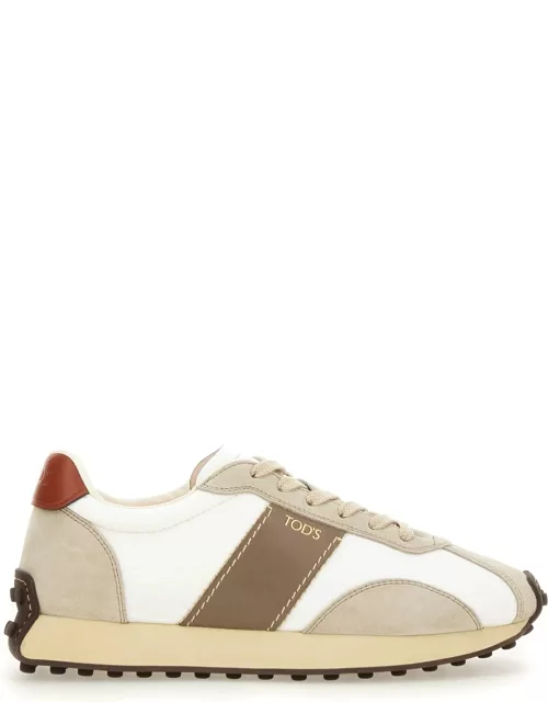 tod's leather and fabric sneaker