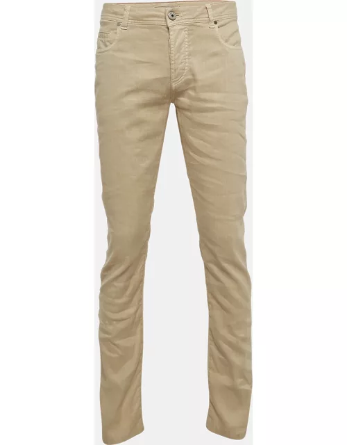 Loro Piana Cream Cotton Blend Relaxed Fit Trousers