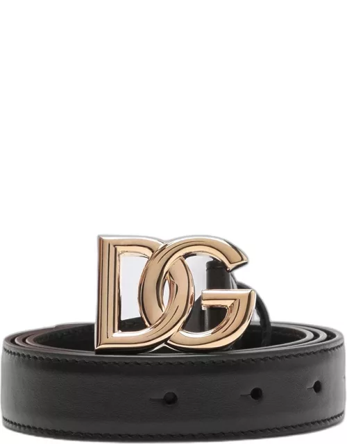 Black logo buckle belt