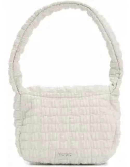 Shoulder bag in quilted-effect faux leather- White Women's Shoulder bag