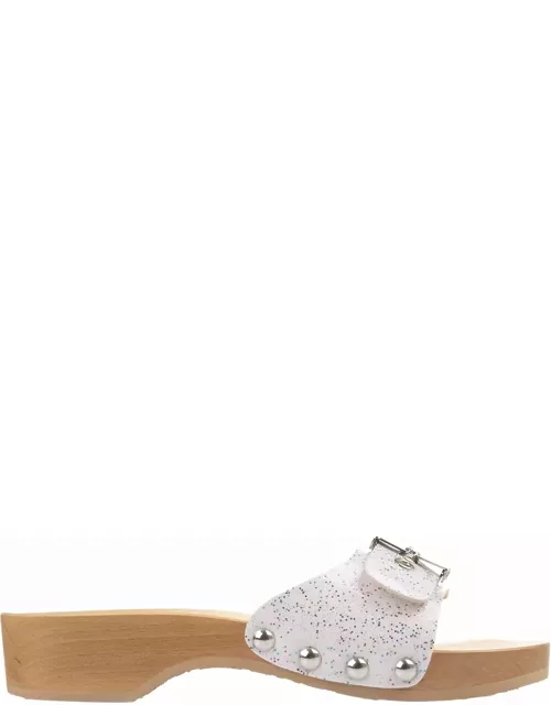 Khrisjoy Pescura Sandals In White Sparkles - Kj X Schol