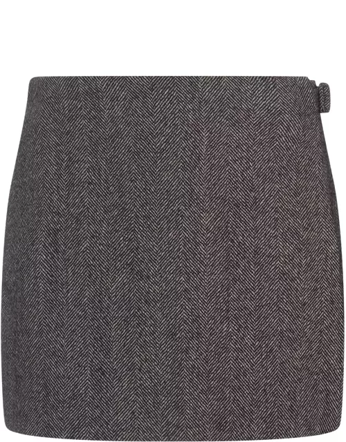 Ermanno Scervino Shorts-skirt With Herringbone Pattern