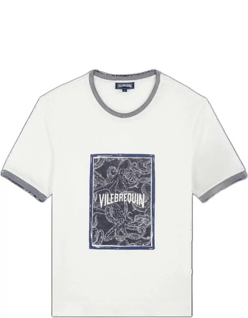Linen Men T-shirt Poulpes Bicolores - Tee Shirt - Aliso - White