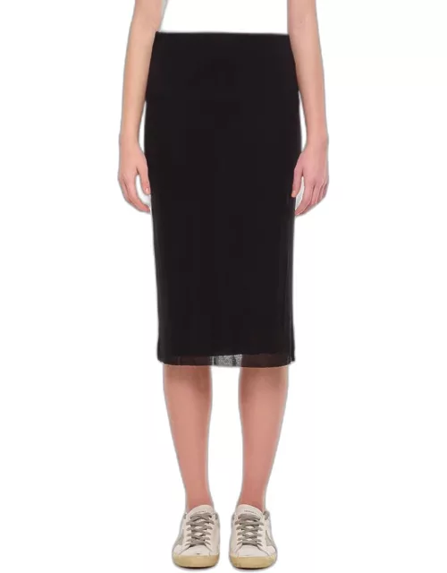 Khaite Leema Midi Skirt Black