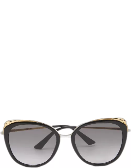 Cartier Black/Gold Gradient CT0150S Panthère Cat Eye Sunglasse