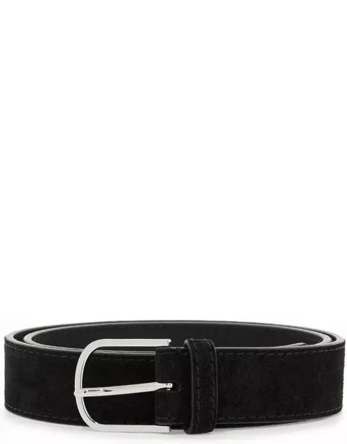 TOTEME wide suede leather belt with large buckle