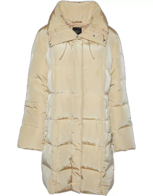 Weekend Max Mara Beige Synthetic Quilted Down Coat