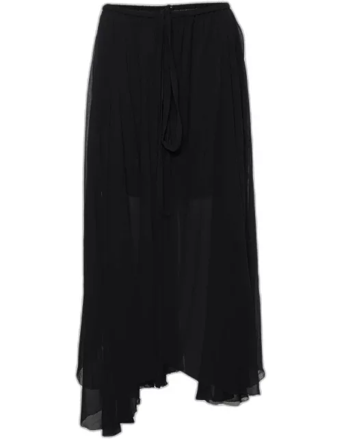 Isabel Marant Etoile Black Chiffon Wrap Long Skirt