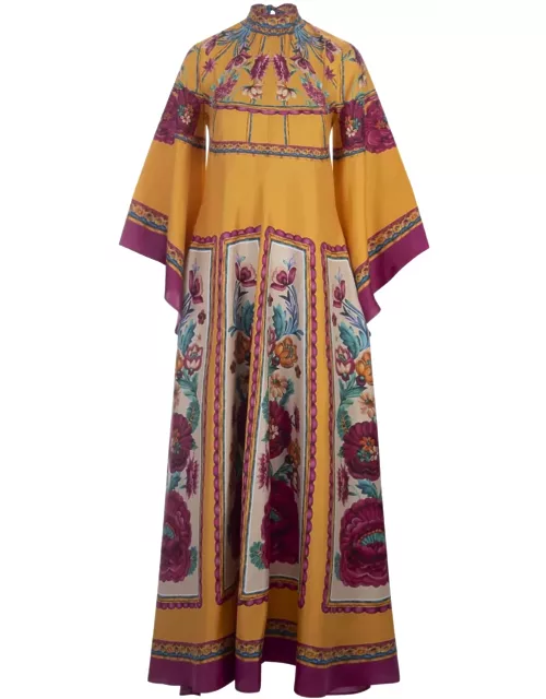 La DoubleJ Magnifico Dress In Zodiac Placée Marigold Silk Twil