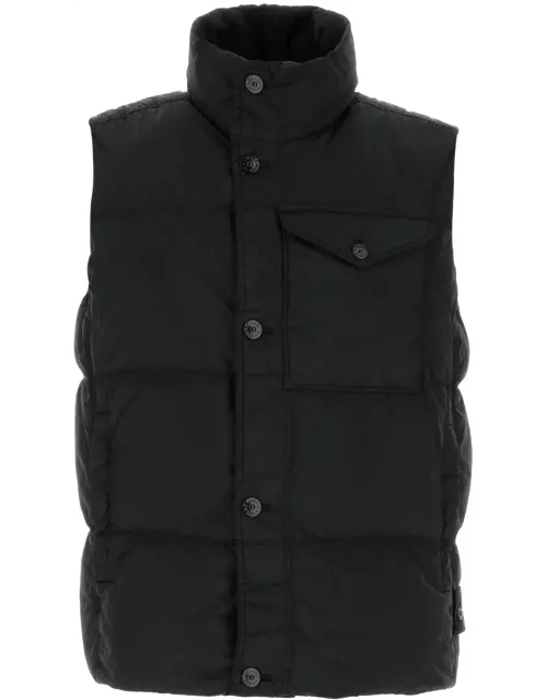 Stone Island Black Nylon Sleeveless Down Jacket