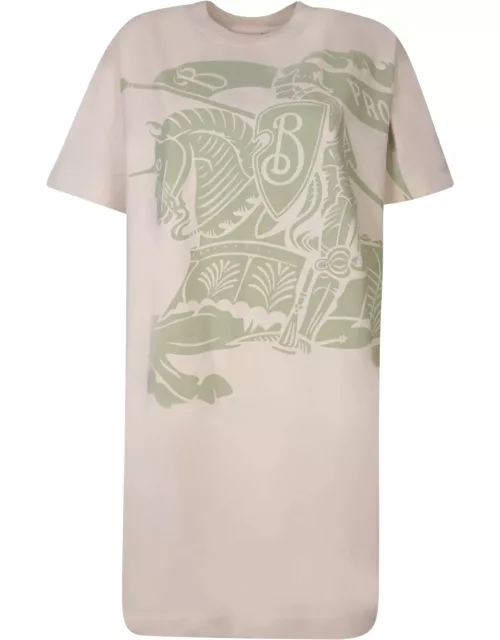 Burberry Knight Cotton T-shirt Dress In Beige
