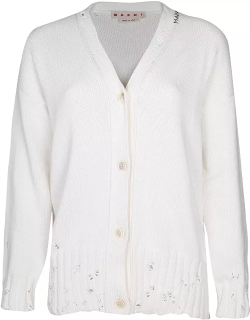 Marni Cardigan In White Color Cotton