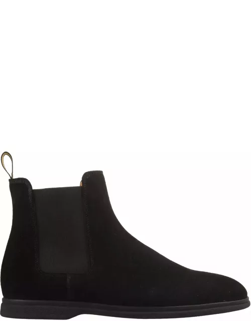 Doucal's Black Suede Beatles Style Ankle Boot
