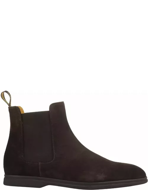 Doucal's Dark Brown Suede Beatles Style Ankle Boot