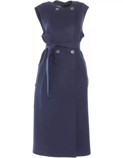 Weekend Max Mara Stecca Navy Sleeveless Coat-jacket