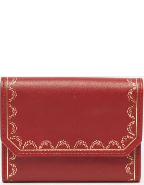 Cartier Red Leather Guirlande de Cartier Compact Wallet