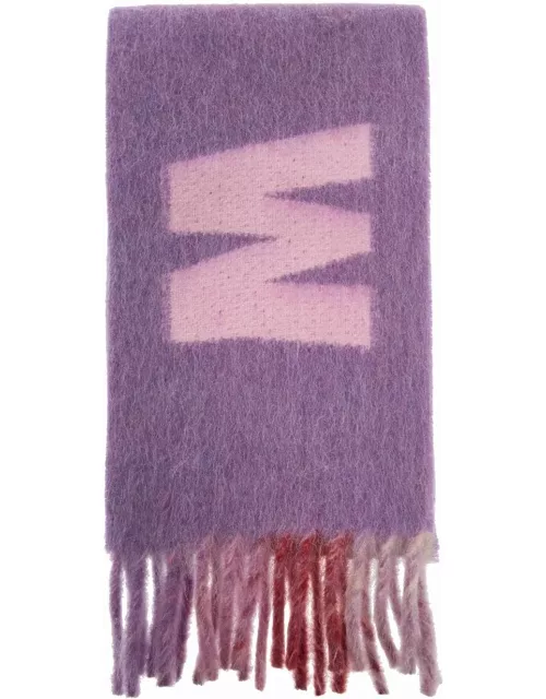 MARNI wool and mohair scarf with maxi logo