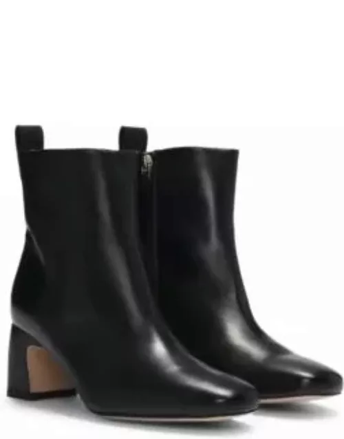 Nappa-leather ankle boots with Double B monogram- Black Women's Boot