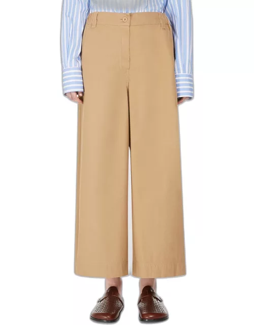 Guidea Cropped Wide-Leg Cotton Trouser