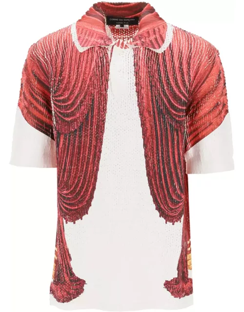 Comme Des Garçons Homme Plus Knit Polo Shirt With Theater Print