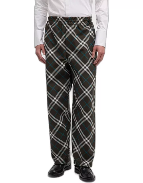 Men's IP Check Elastic-Waist Pant