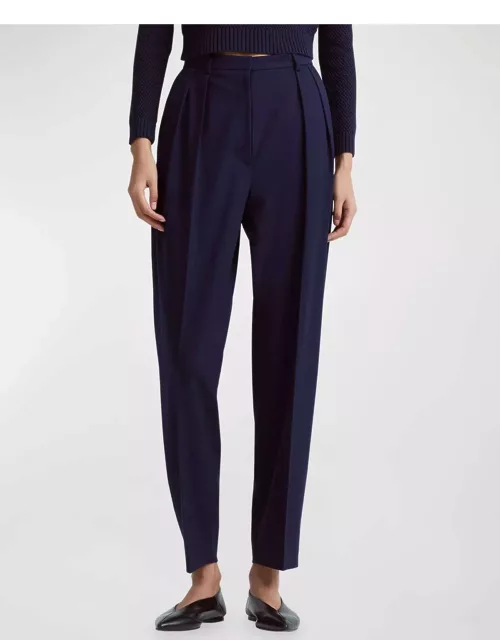 Emmett Double-Pleated Tapered-Leg Ankle Pant
