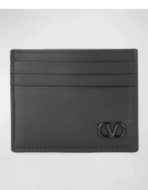 Men's Mini VLogo Leather Card Holder