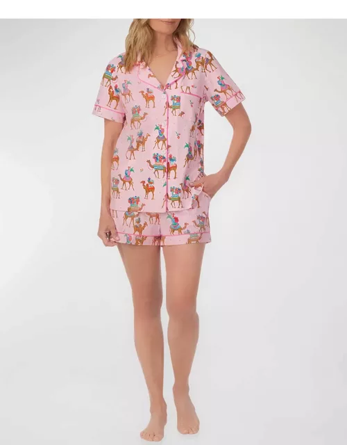Animal-Print Jersey Shorty Pajama Set