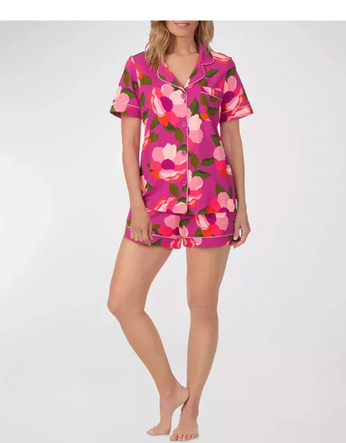 Floral-Print Jersey Shorty Pajama Set