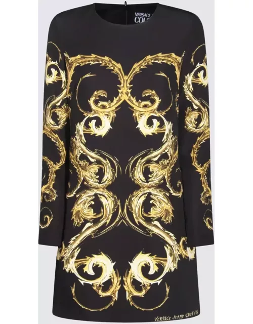 Versace Jeans Couture Black And Gold Dres