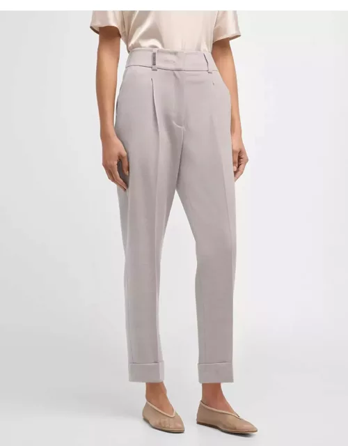 Pleated Tapered Ankle Pant