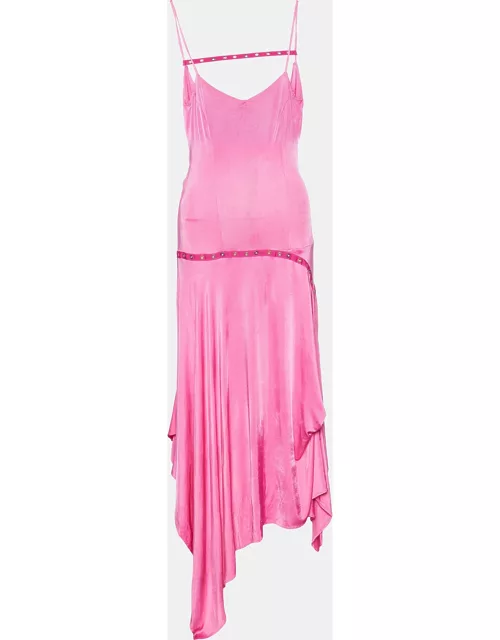 Versace Jeans Couture Pink Jersey Asymmetric Hem Dress