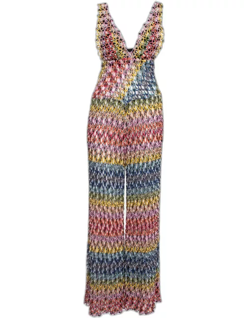 Missoni Mare Multicolor Crochet Knit Cover-Up Jumpsuit
