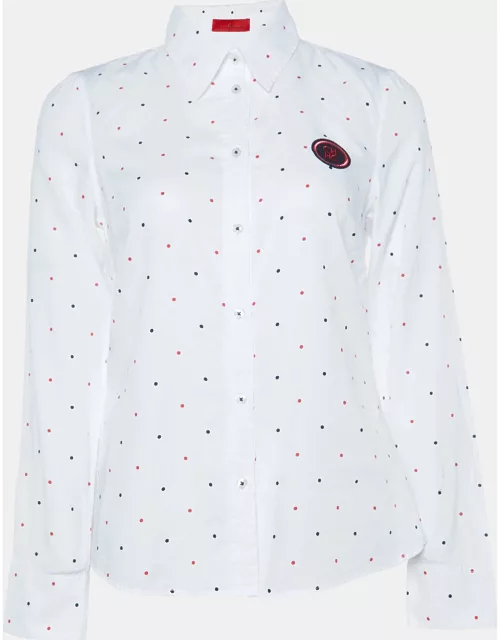 Carolina Herrera White Dot Print Buttoned Down Shirt