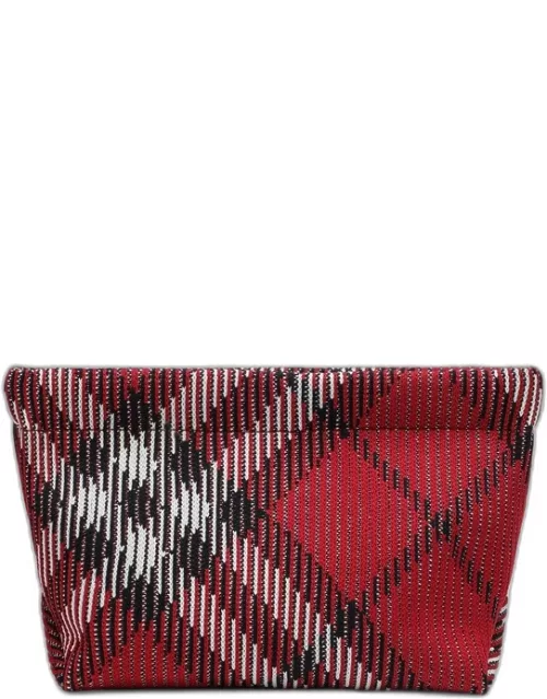 Clutch bag with red Check pattern