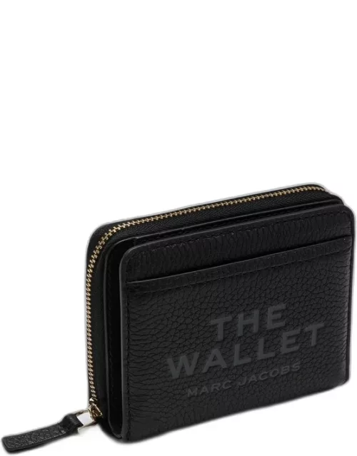 Small compact wallet in black leather