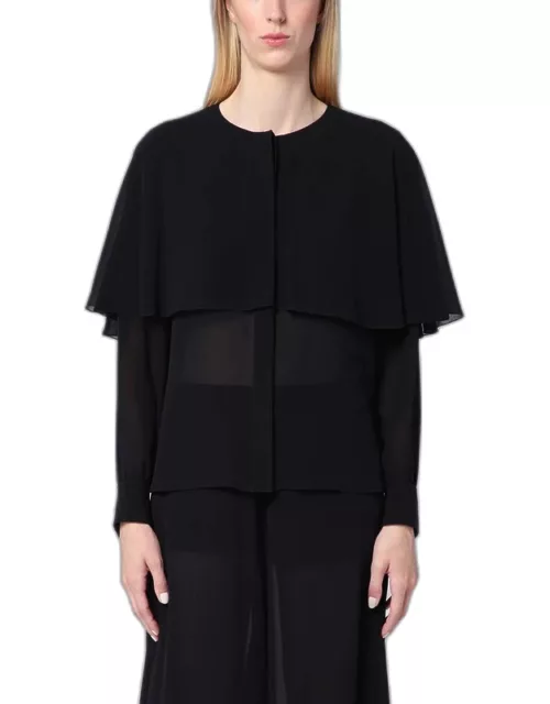 Blouse with black silk cape
