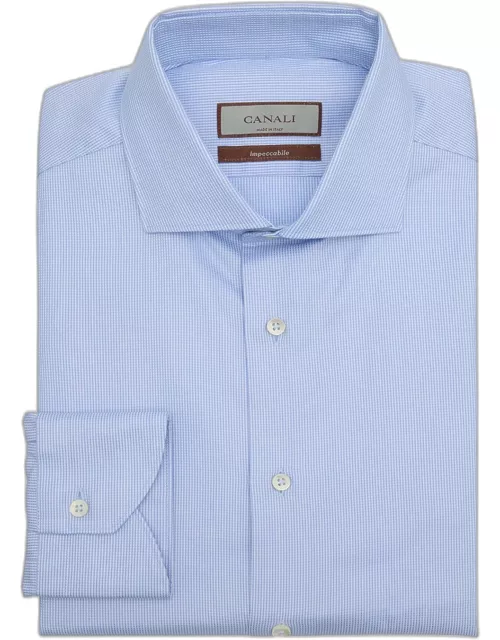 Men's Micro-Check Impeccabile Cotton Dress Shirt