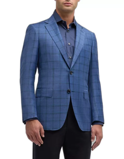 Men's 130s Luxury Wool Windowpane Sport Coat